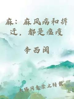 麻：麻风病和拆迁，都是瘟疫