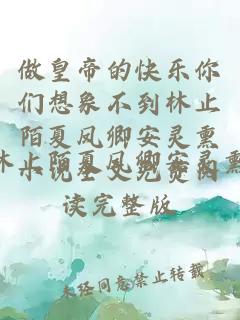 做皇帝的快乐你们想象不到林止陌夏凤卿安灵熏小说全文免费阅读完整版